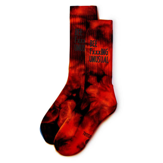 Bee Unusual Κάλτσες Bee FxxxING UNUSUAL Tie Dye Issue socks - Red Black